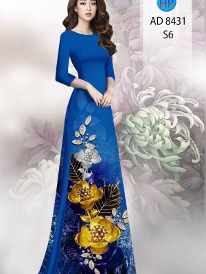 Vải Áo Dài Hoa In 3D AD 8431 32